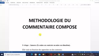 Méthode COMMENTAIRE COMPOSÉ  L’INTRODUCTION  Sujet de type 2 [upl. by Nylrahc]