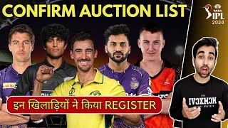 BREAKING  IPL 2024 AUCTION REGISTERED PLAYERS LIST OUT  Starc Cummins Head Rachin  FULL UPDATE [upl. by Hillel]