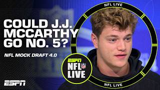 Could JJ McCarthy go No 5 👀 Mel Kiper Jr shares his NFL Mock Draft 40 👏  NFL Live [upl. by Vanderhoek604]