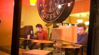 Mobile Desktop pranksters bring giant desktop computers to Starbucks [upl. by Enelyk]