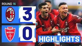 MILANMONZA 30  HIGHLIGHTS  18year old scores in emphatic Milan win  Serie A 202324 [upl. by Nahtal]