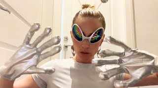 ASMR Close Up Alien Face Examination👽 lens fogging spit painting face tracing  more [upl. by Tiphany57]