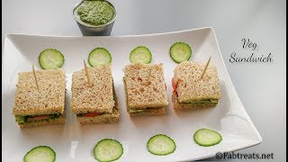 Veg Sandwich With Mint Chutney  Mint Chutney Veggie Sandwich [upl. by Ephram]