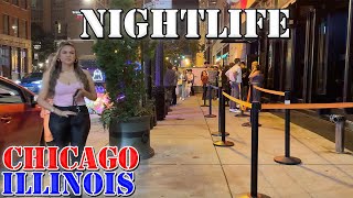 Chicago Nightlife  River Walk District  Illinois  4K Walking Tour [upl. by Corrina]