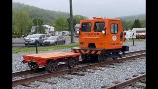 East Broad Top Railroad narrow gauge EBT 2024 speeder south bound from Orbisonia [upl. by Timotheus]