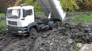 MAN TGA 6x6 dump truck in rough terrain [upl. by Gnourt]