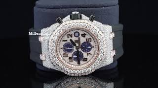 Chronological Moissanite Iced Out Stainless Steel Watch  Millennium Jewelery diamond moissanite [upl. by Penthea]