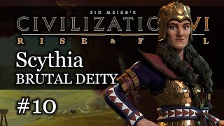 10 Scythia Brutal Deity  Civ 6 Rise amp Fall Gameplay Lets Play Scythia [upl. by Devy]