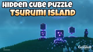 Hidden Cube Puzzle Thunderbird Statue Tsurumi Island Genshin Impact [upl. by Ecirtahs]