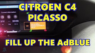 Citroen C4 Picasso Fill up the AdBLUE Tank [upl. by Piotr]