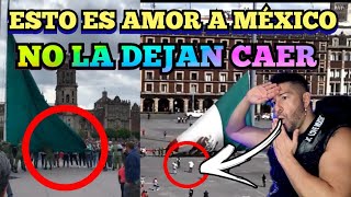 SOLDADOS Y CIVILES MEXICANOS evitan caer LA BANDERA reacción es MUY emocionante ver EL PATRIOTISMO [upl. by Hubey84]