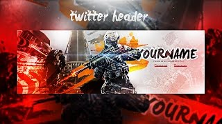 How to make a Gaming Twitter Header  Photoshop CC   Tutorial [upl. by Zingale6]