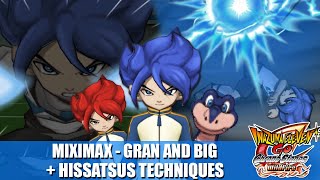 MIXIMAX Gran and Big  Hissatsus Techniques  Inazuma eleven GO 2 Chrono Stone [upl. by Boggers]