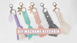 DIY Tutorial l How to make Macrame Keychains  5 Easy Beautiful Patterns [upl. by Yellac204]