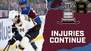 Artturi Lehkonen injured as the Avalanche cant hang with Bruins  DNVR Avalanche Postgame [upl. by Cutty416]