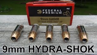 9mm 124 gr Federal HYDRASHOK Ammo Review [upl. by Luna889]