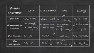 Pochodne węglowodorów alkohole kwasy karboksylowe estry aminokwasy Typowo pod sprawdzian [upl. by Kcirad]
