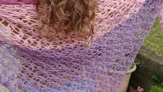 Scialle o Baktus punto strega🧙Shawl or Baktus LoveKnot stitch🧙❣️ [upl. by Htor450]