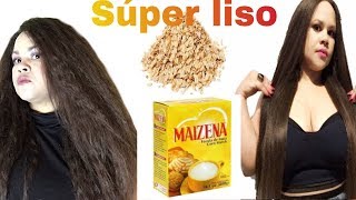 Cabello liso natural con Maizena y avena 😍 Alisado Sin calor sin plancha Funciona [upl. by Leinahtan]