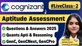 Cognizant Aptitude Questions amp Answers  Live Class2  Cognizant Aptitude Assessment 2025 [upl. by Airdnahc]