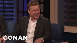 Matt Damon amp Tom Cruise Have Different Approaches To DeathDefying Stunts  CONAN on TBS [upl. by Aiahc]