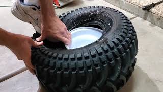 Simplest way to install a go kart tire [upl. by Alekahs]