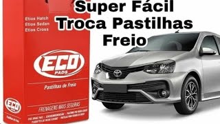 Toyota Etios  Passo a Passo como trocar as Pastilhas de Freio Com ABS Dianteiro 14151617 [upl. by Nanette]