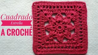 Cómo tejer cuadrado estrella a croché paso a pasoGranny square crochet tutorialCuadrado ganchillo [upl. by Marline490]