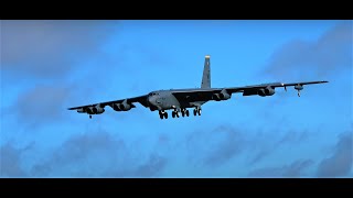 Two B52s landing during Storm Eunice [upl. by Cristionna]