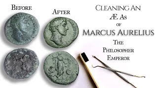 Cleaning an Ancient Roman Coin a Marcus Aurelius AE As from 145 AD [upl. by Euridice]