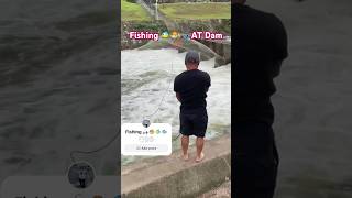 Fishing At Dam🐡🎣 amazing fishing fishingvideo dangerous funny interesting fishingnet fun [upl. by Nagam]