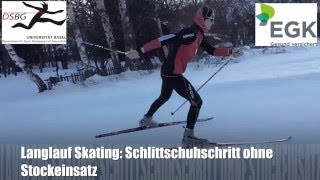 Langlauf Skating Schlittschuhschritt ohne Stockeinsatz [upl. by Isabea]