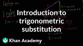 Introduction to trigonometric substitution [upl. by Etat117]