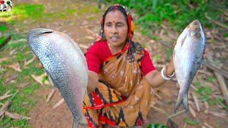 জোড়া ইলিশের পোলাও রান্না  Ilish Polao recipe  village traditional hilsha fish recipe  villfood [upl. by Guinna575]