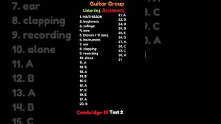 Listening Answers  Guitar Group  YT shorts  viral [upl. by Carolee419]