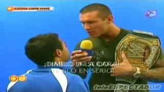 Randy Orton goes off on Mexican Reporter [upl. by Teerell]