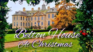 Belton House at Christmas Trees Baubles and Lights adorn this Beautiful National Trust house [upl. by Enneyehs637]