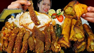 Northeast Indian style buff honeycomb curry Buff nalli bone marrowrice and egg Mukbang ASMR [upl. by Enna792]