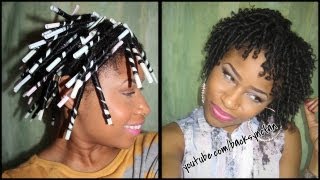 STRAW SET on NATURAL HAIR  Defined Bouncy Curls [upl. by Brenda761]