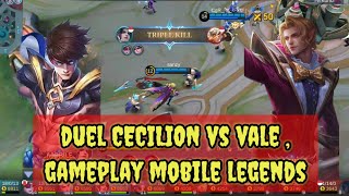 GAMEPLAY CECILION VS VALE  TUTORIAL AND BUILD mlbbindonesia [upl. by Lydnek]