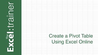 Excel  Create a Pivot Table Using Excel Online [upl. by Stimson]