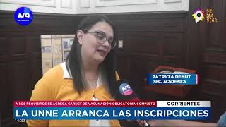 La UNNE arranca las inscripciones como requisito piden carnet de vacunación completo  NOTICIERO 9 [upl. by Noemis170]