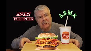 ASMR TRYING BURGER KINGS ANGRY WHOPPER FOR THE FIRST TIME [upl. by Alle946]