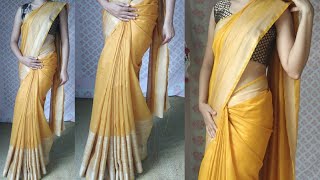 Wear silk saree perfectly  silk saree wear to look slim amp tall easy way [upl. by Occir]