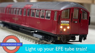 Fitting lighting to EFE 1938 stock london underground tube train  How to guide [upl. by Anaitsirk]