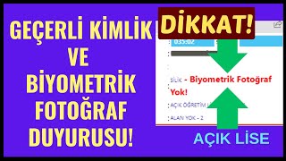 DİKKAT Resmi Siteden Geçerli Kimlik ve Biyometrik Fotoğraf Duyurusu Mutlaka Fotoğraf Yükletin [upl. by Fregger11]