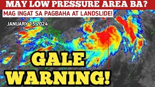 LOW PRESSURE AREABAGYO UPDATE JANUARY 132024 WEATHER UPDATE TODAYPAGASA [upl. by Aihsoek]