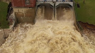 Smallwood Lake Dam overflowing [upl. by Llesig]