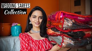 MY WEDDING SAREE COLLECTION  How to Shop Sarees for Wedding [upl. by Avictor566]