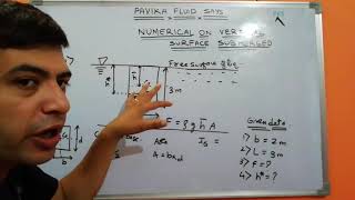 Numerical on vertical surface submerged in liquid [upl. by Christabella859]